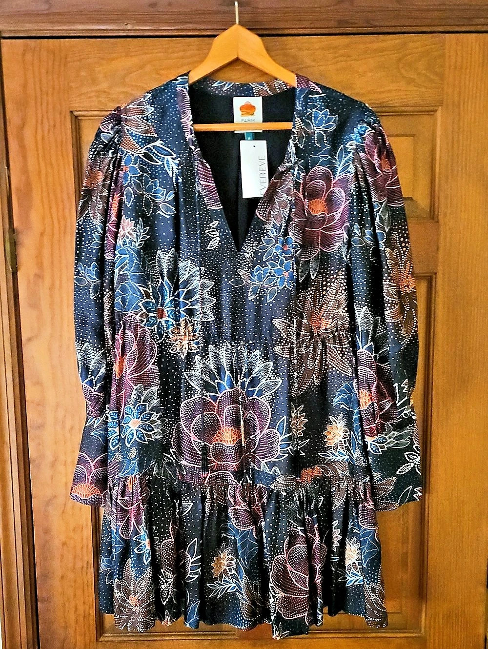 Farm Rio Sparkle Flowers Mini Dress NWT